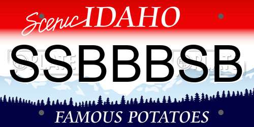 SSBBBSB Idaho License Plate
