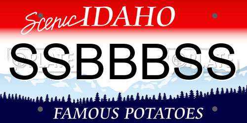 SSBBBSS Idaho License Plate