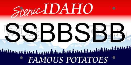 SSBBSBB Idaho License Plate