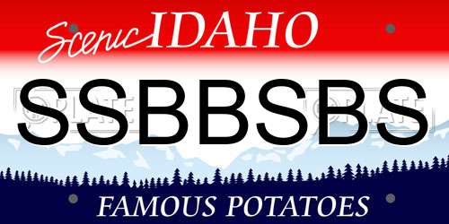 SSBBSBS Idaho License Plate
