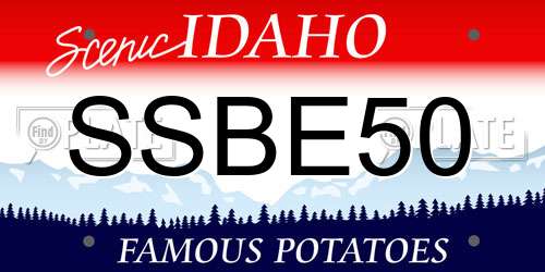 SSBE50 Idaho License Plate