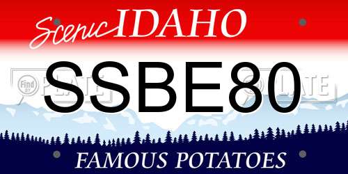 SSBE80 Idaho License Plate