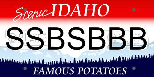 SSBSBBB Idaho License Plate