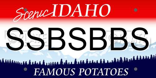SSBSBBS Idaho License Plate