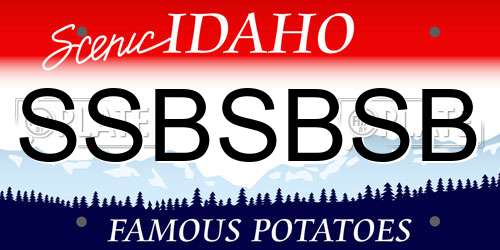 SSBSBSB Idaho License Plate
