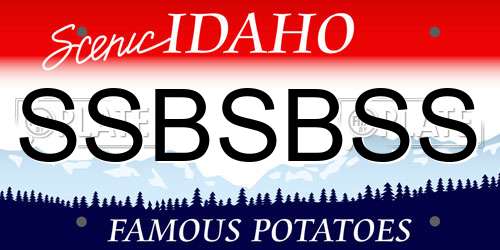 SSBSBSS Idaho License Plate