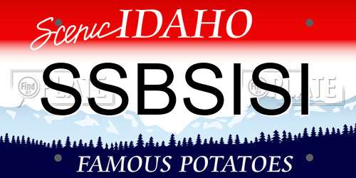 SSBSISI Idaho License Plate