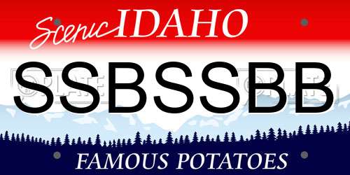 SSBSSBB Idaho License Plate