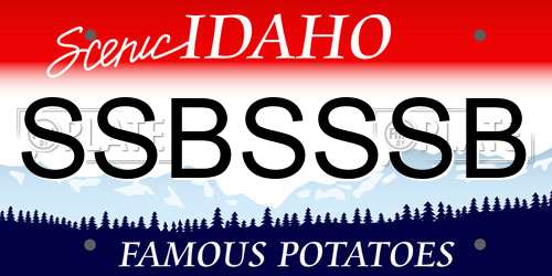SSBSSSB Idaho License Plate