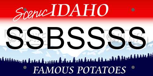 SSBSSSS Idaho License Plate