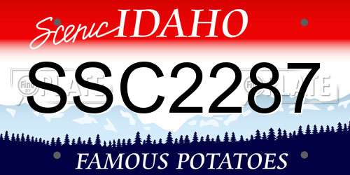 SSC2287 Idaho License Plate