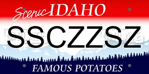 SSCZZSZ Idaho License Plate