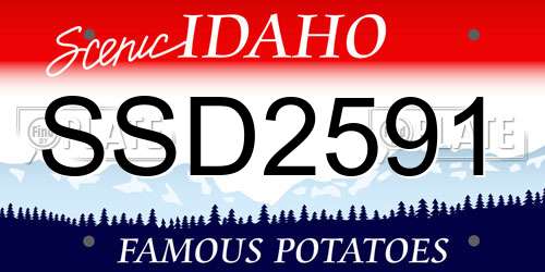 SSD2591 Idaho License Plate