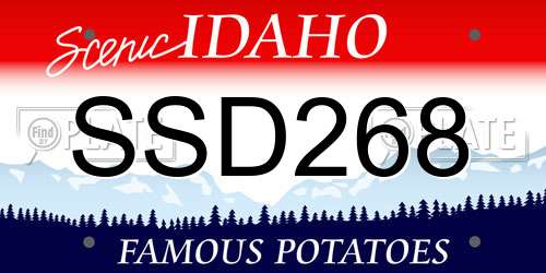 SSD268 Idaho License Plate