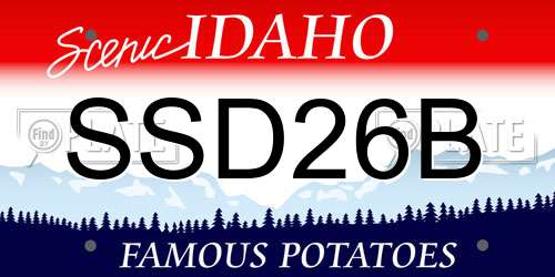 SSD26B Idaho License Plate