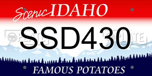 SSD430 Idaho License Plate