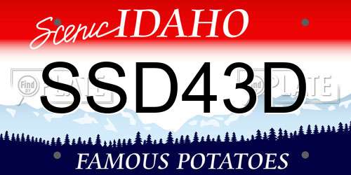 SSD43D Idaho License Plate