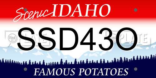SSD43O Idaho License Plate