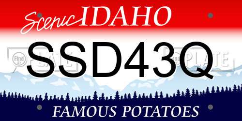 SSD43Q Idaho License Plate
