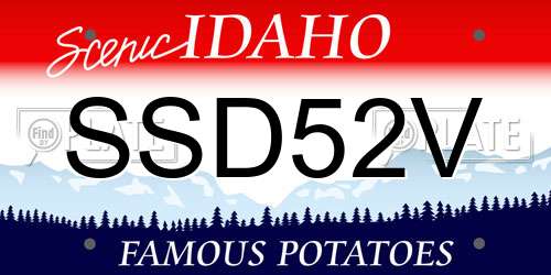 SSD52V Idaho License Plate