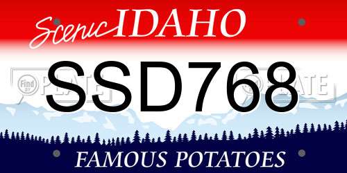 SSD768 Idaho License Plate