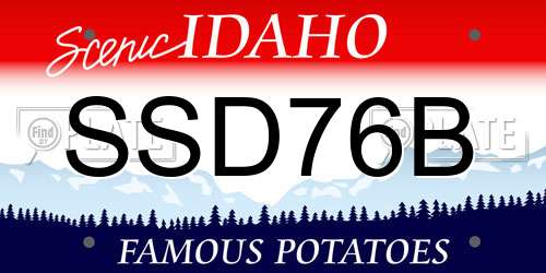 SSD76B Idaho License Plate