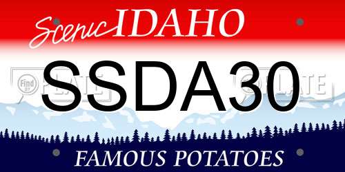 SSDA30 Idaho License Plate