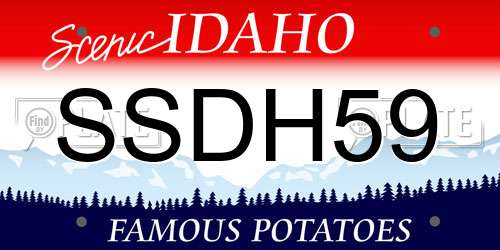 SSDH59 Idaho License Plate