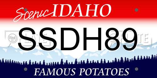 SSDH89 Idaho License Plate