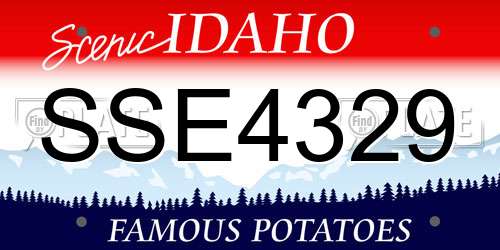 SSE4329 Idaho License Plate