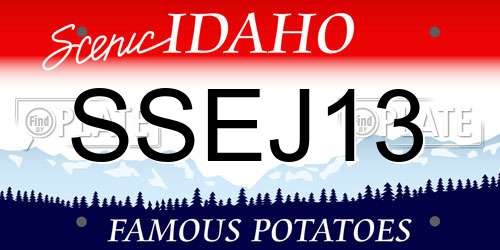 SSEJ13 Idaho License Plate