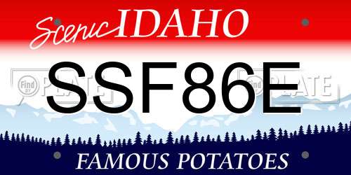 SSF86E Idaho License Plate