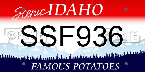 SSF936 Idaho License Plate