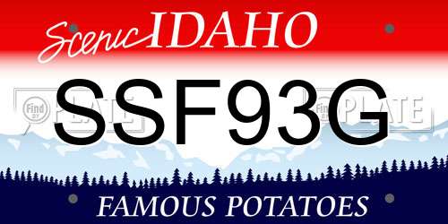 SSF93G Idaho License Plate