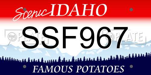 SSF967 Idaho License Plate