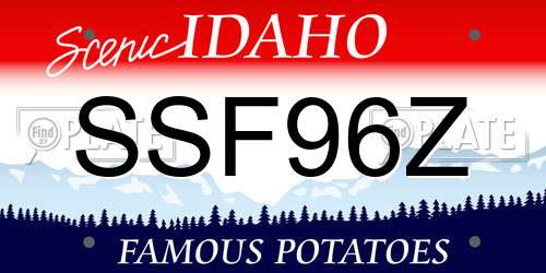 SSF96Z Idaho License Plate