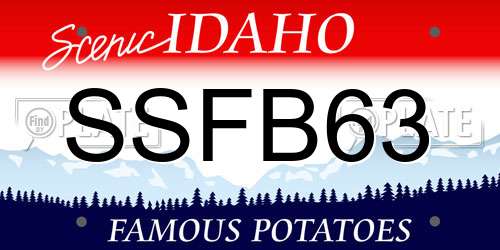 SSFB63 Idaho License Plate