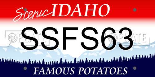 SSFS63 Idaho License Plate