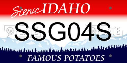 SSG04S Idaho License Plate