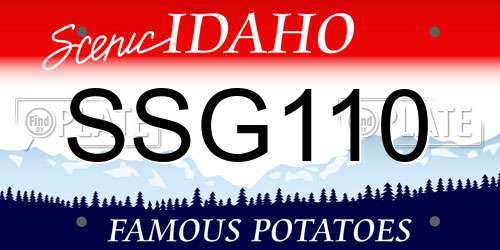 SSG110 Idaho License Plate