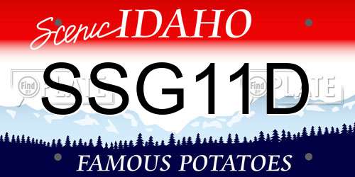 SSG11D Idaho License Plate