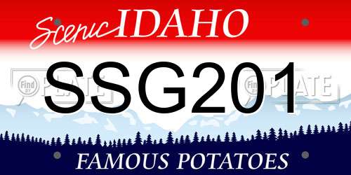 SSG201 Idaho License Plate