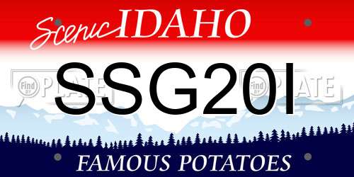 SSG20I Idaho License Plate