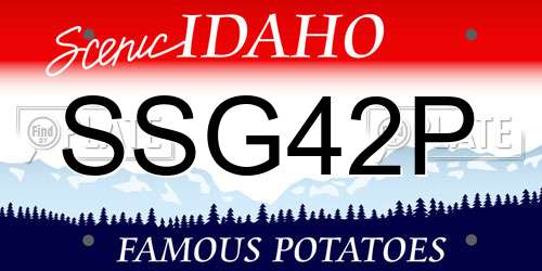SSG42P Idaho License Plate