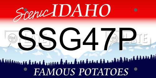 SSG47P Idaho License Plate