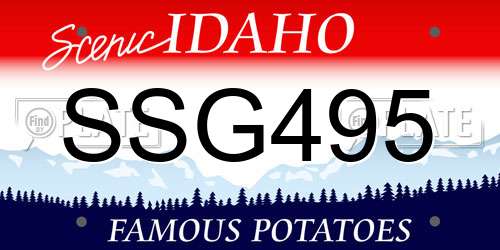 SSG495 Idaho License Plate