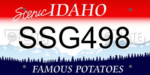 SSG498 Idaho License Plate