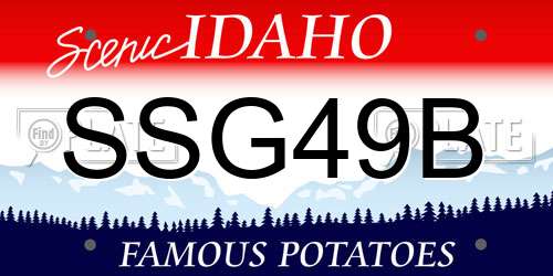 SSG49B Idaho License Plate
