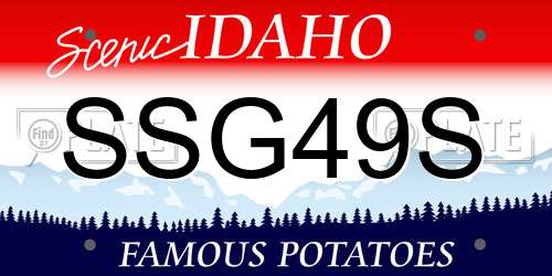 SSG49S Idaho License Plate