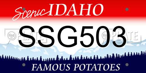 SSG503 Idaho License Plate